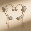 Floral Butterfly Tassel Drop Earrings