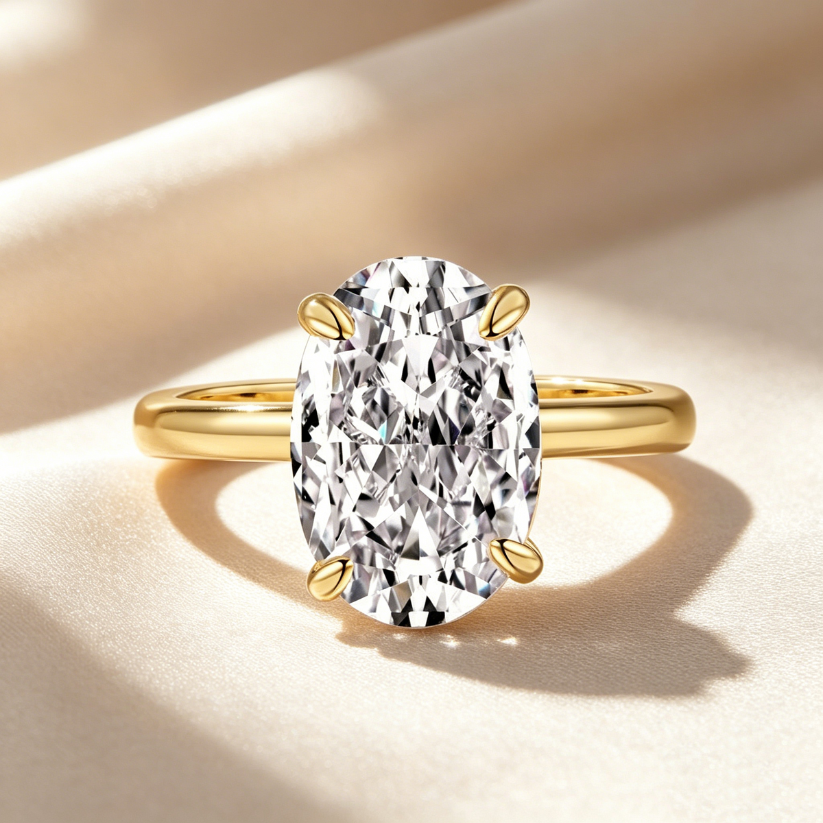 Oval Solitaire Moissanite Ring