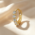 Radiant Five-Stone Pavé Hoop Earrings