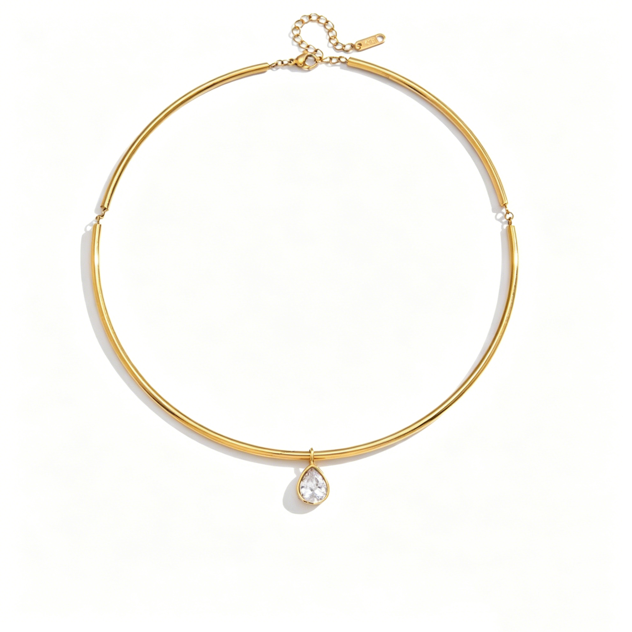 Full Moon Star Diamond Teardrop Necklace
