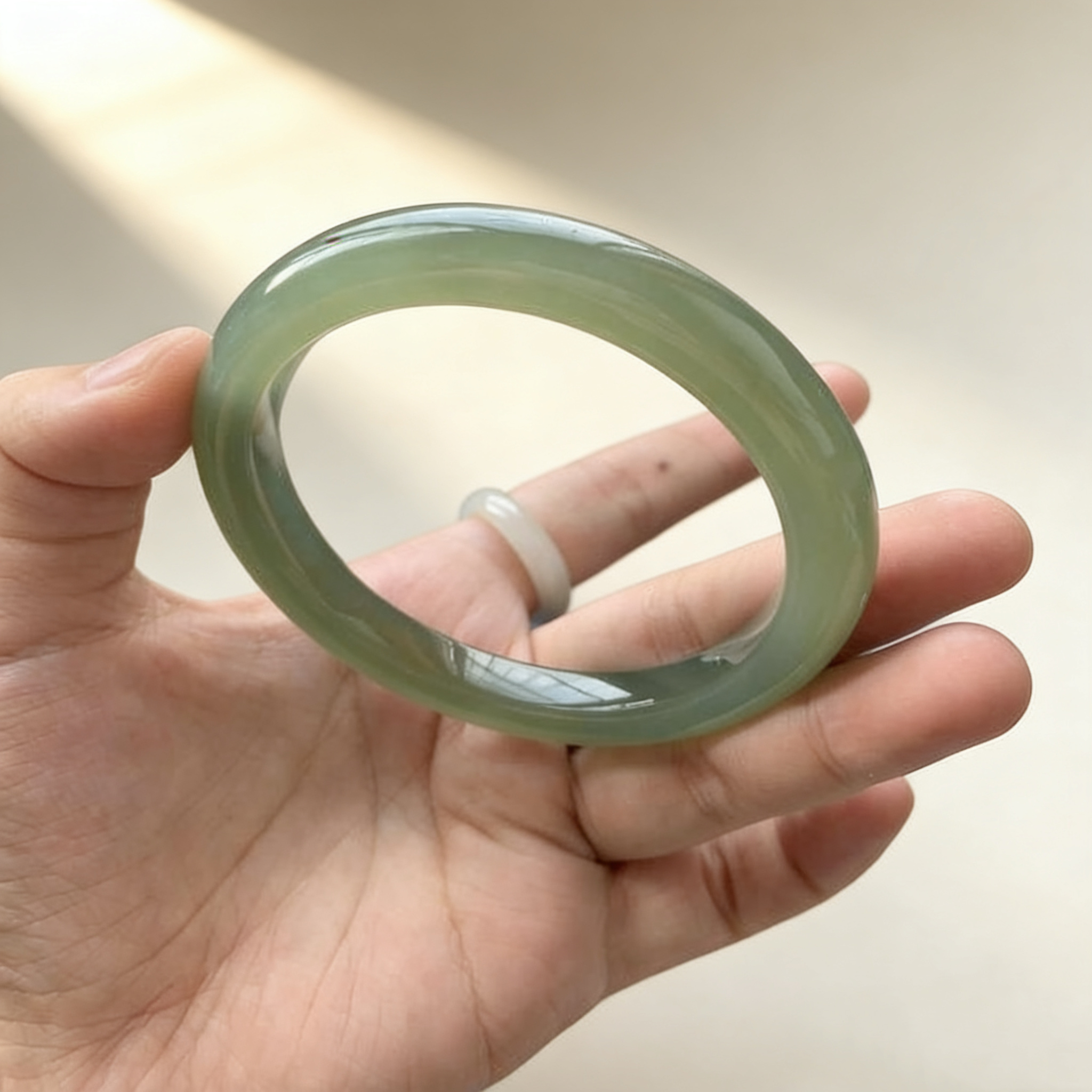 Lake-Green Jade Bangle