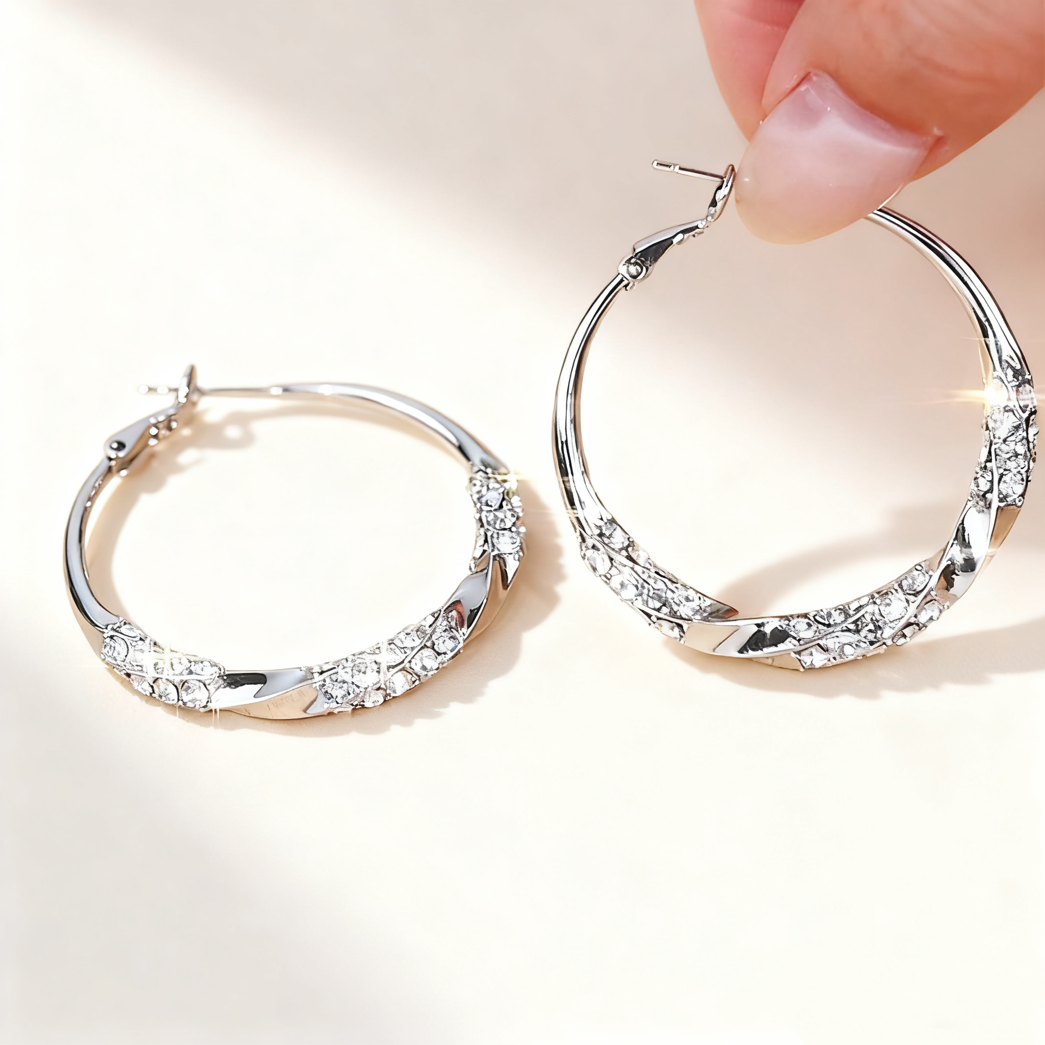 Pavé Circle Earrings
