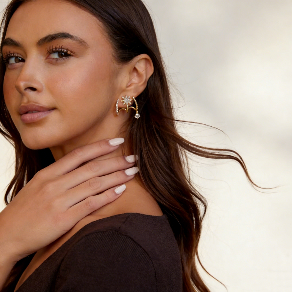 Eight-Pointed Star Ear Cuff