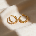 Natural Cat's Eye Hoop Earrings