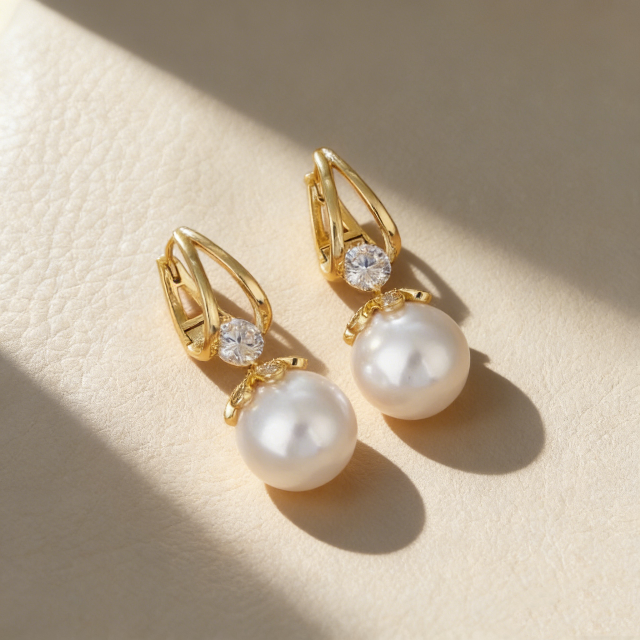 Elegant Pearl Hoop Earrings