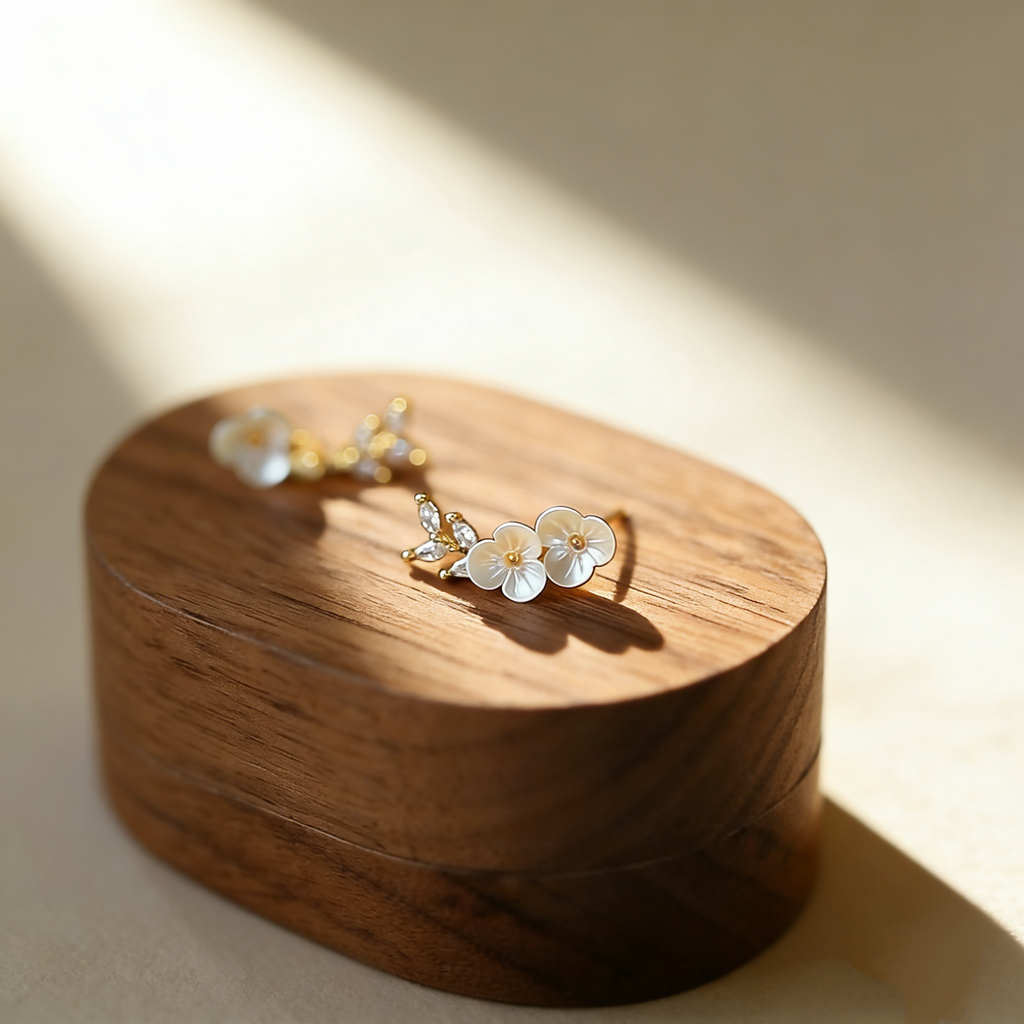 Flower and Leaf Earrings