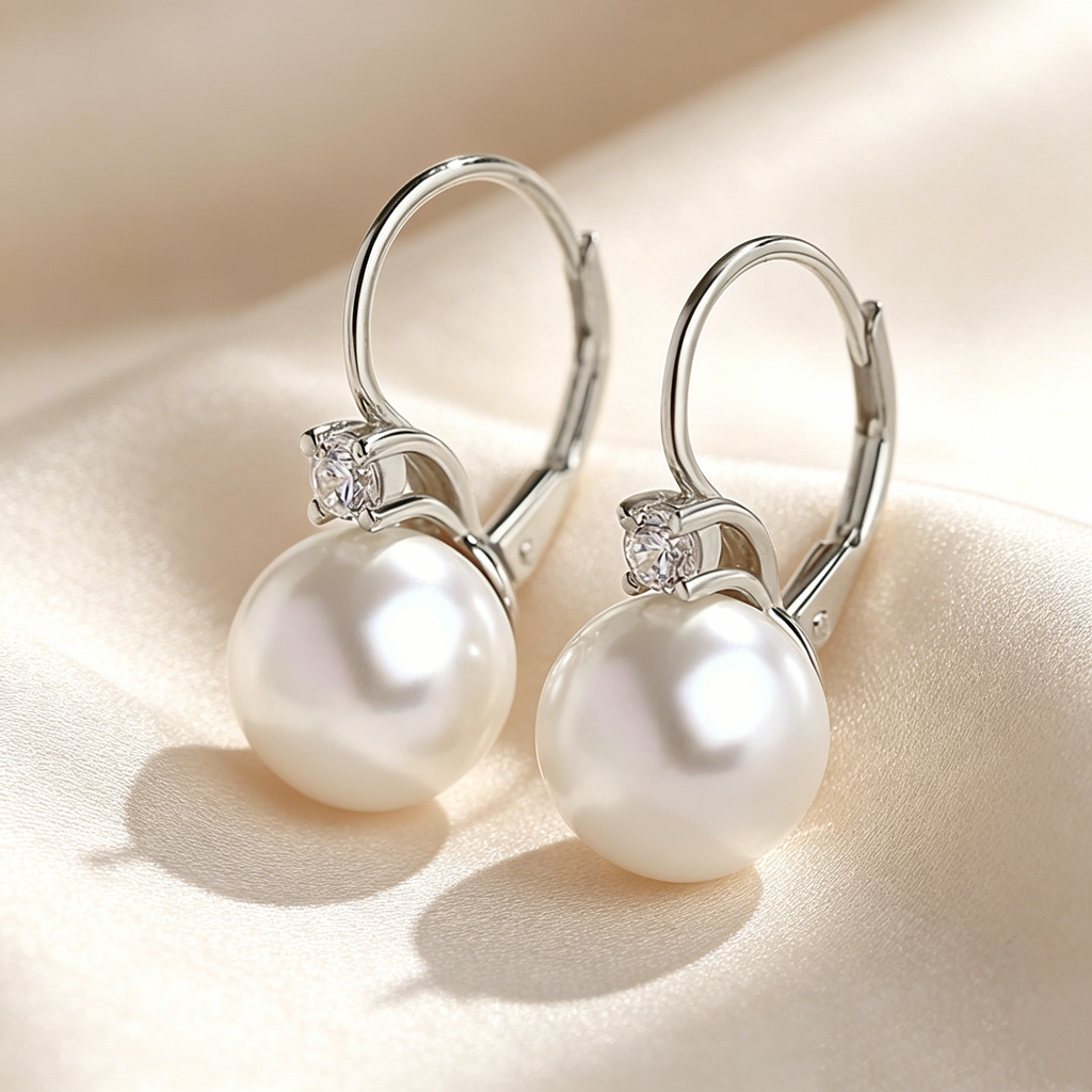 Minimal Elegant Pearl Drop Earrings