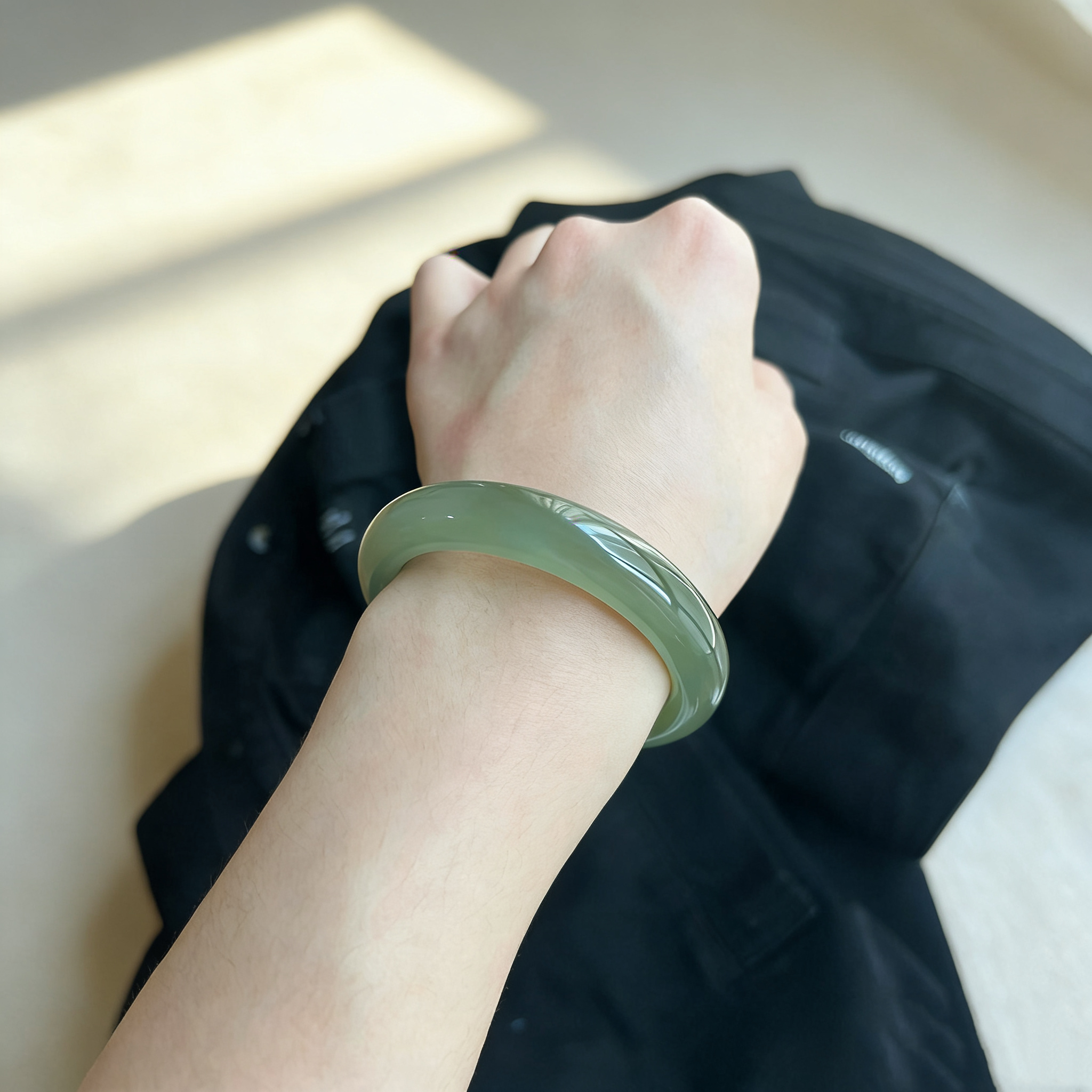 Lake-Green Jade Bangle