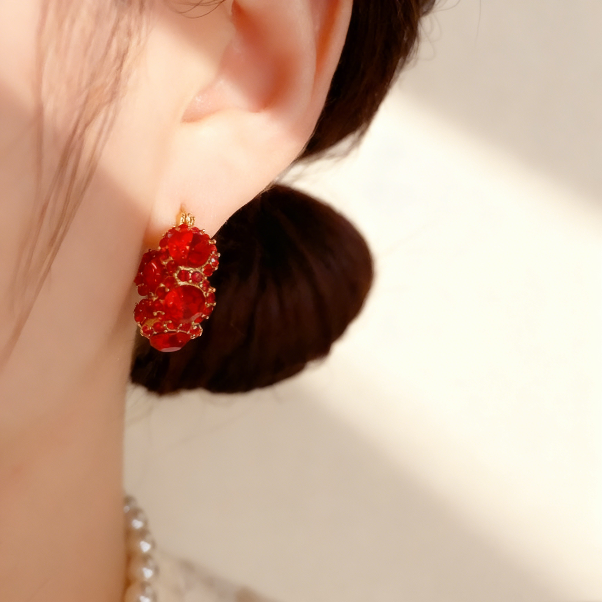 Ruby Blossom Earrings