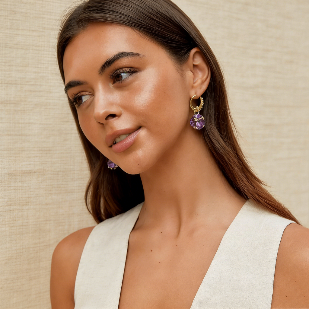 Natural Amethyst Earrings