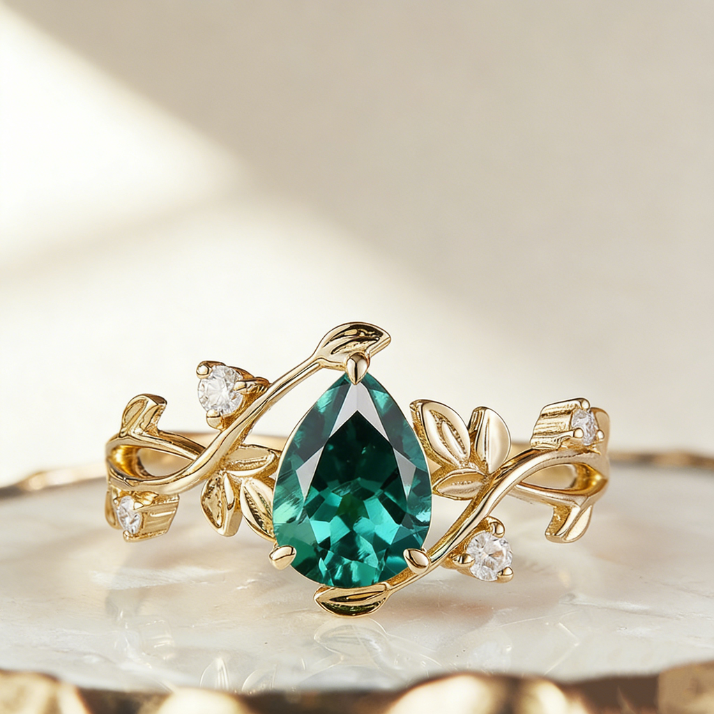 Natural Green Crystal Ring