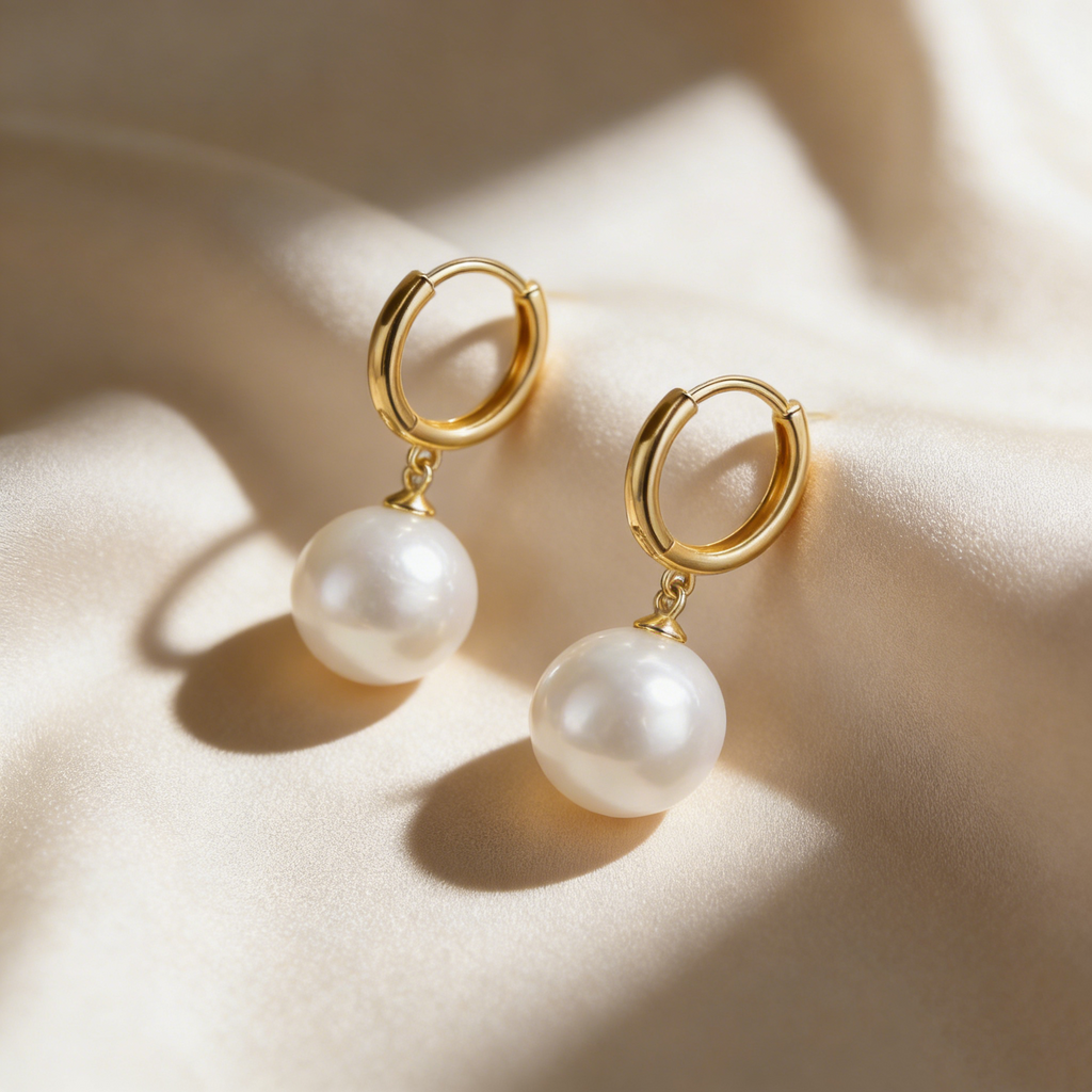 Classic Minimal Pearl Hoop Earrings