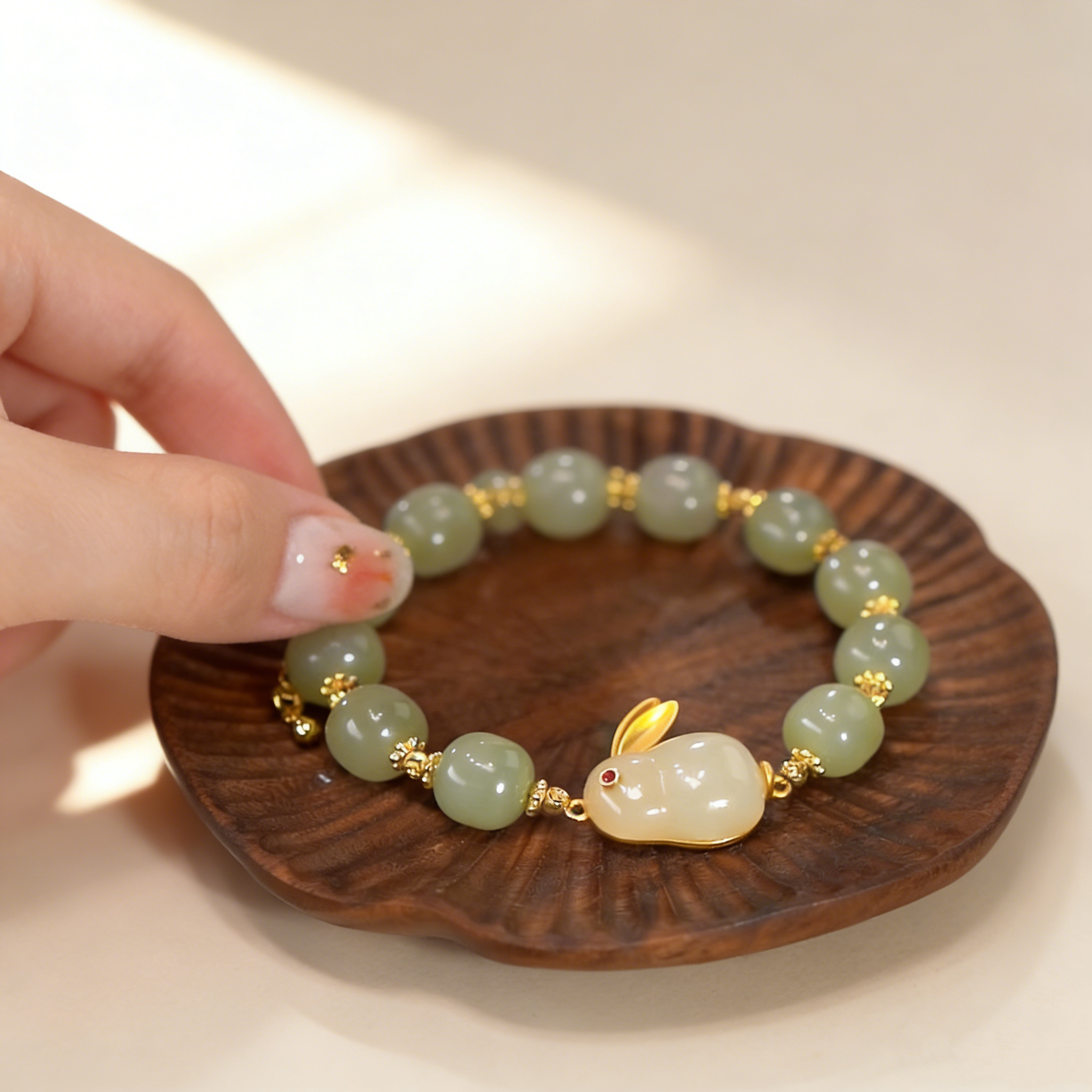 Natural Jade Rabbit Bracelet