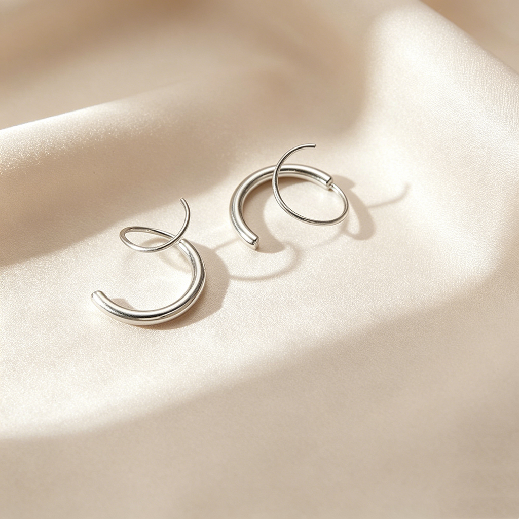 Double Hoop C-Shape Earrings