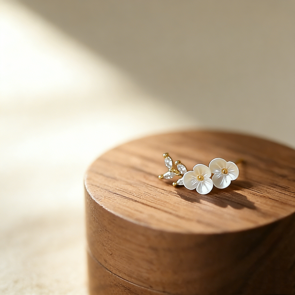 Flower and Leaf Earrings