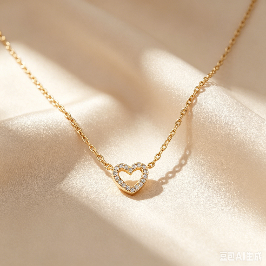 Open Heart Pavé Necklace