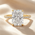 Radiant Cut Moissanite Ring Set