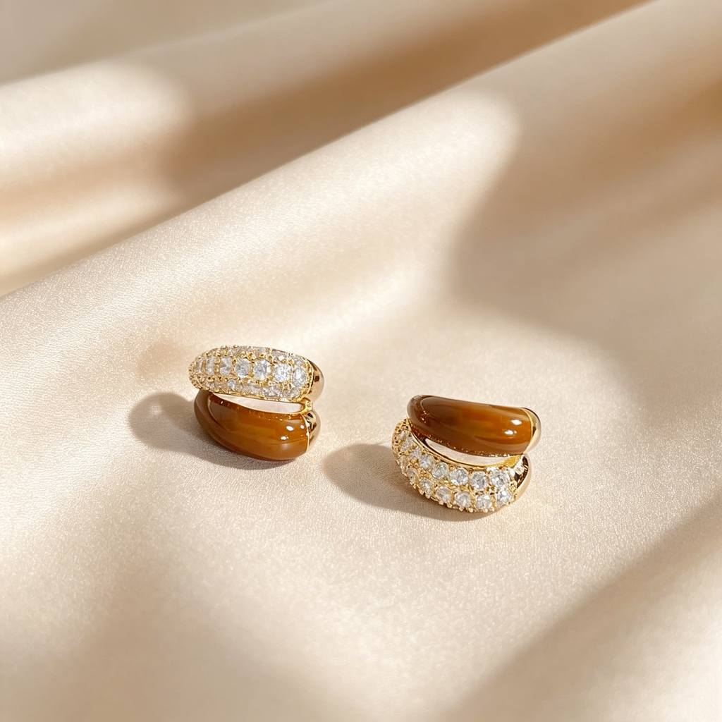 Elegant Double Arc Stud Earrings