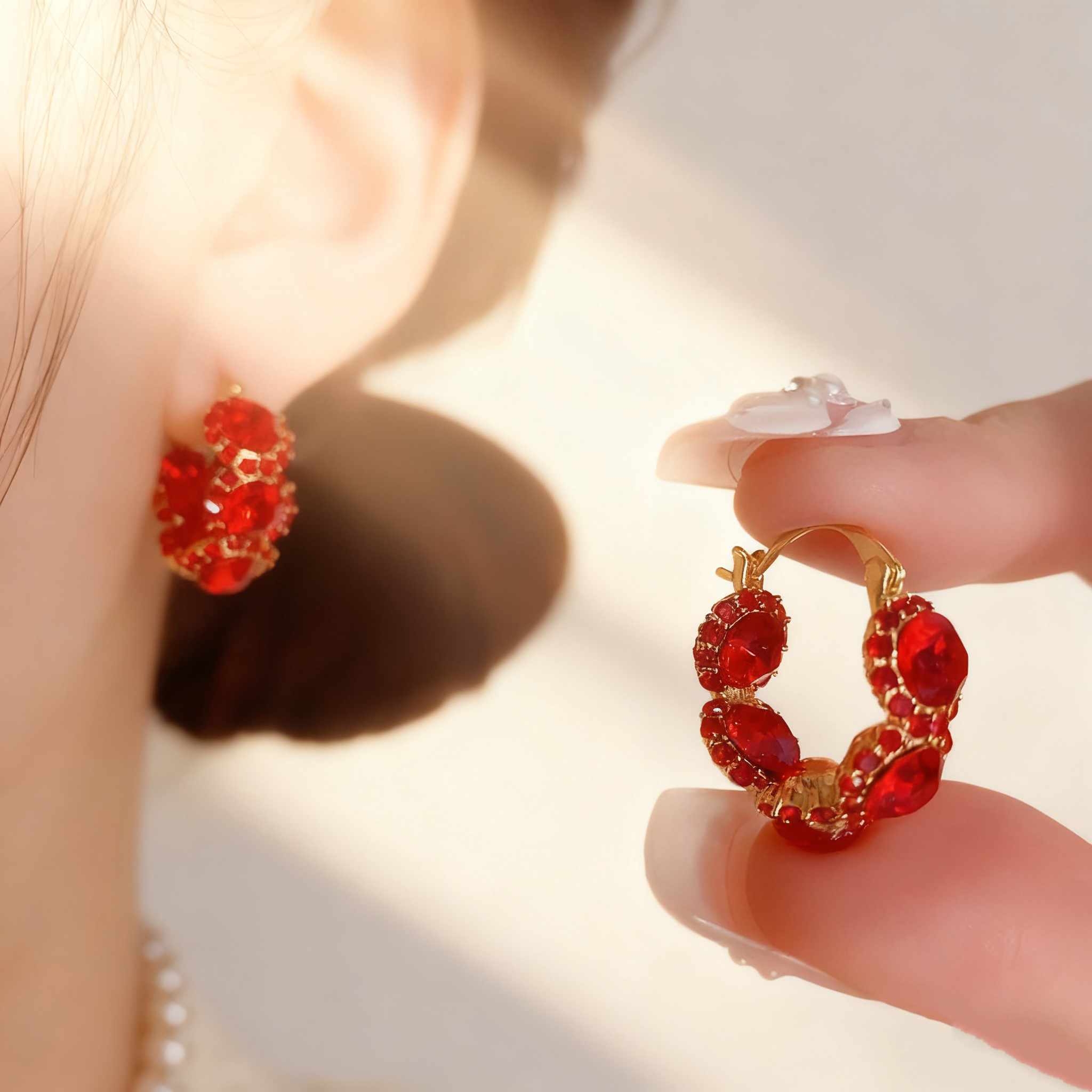 Ruby Blossom Earrings
