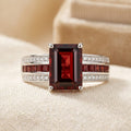 Silver Ruby Split-Shank Ring