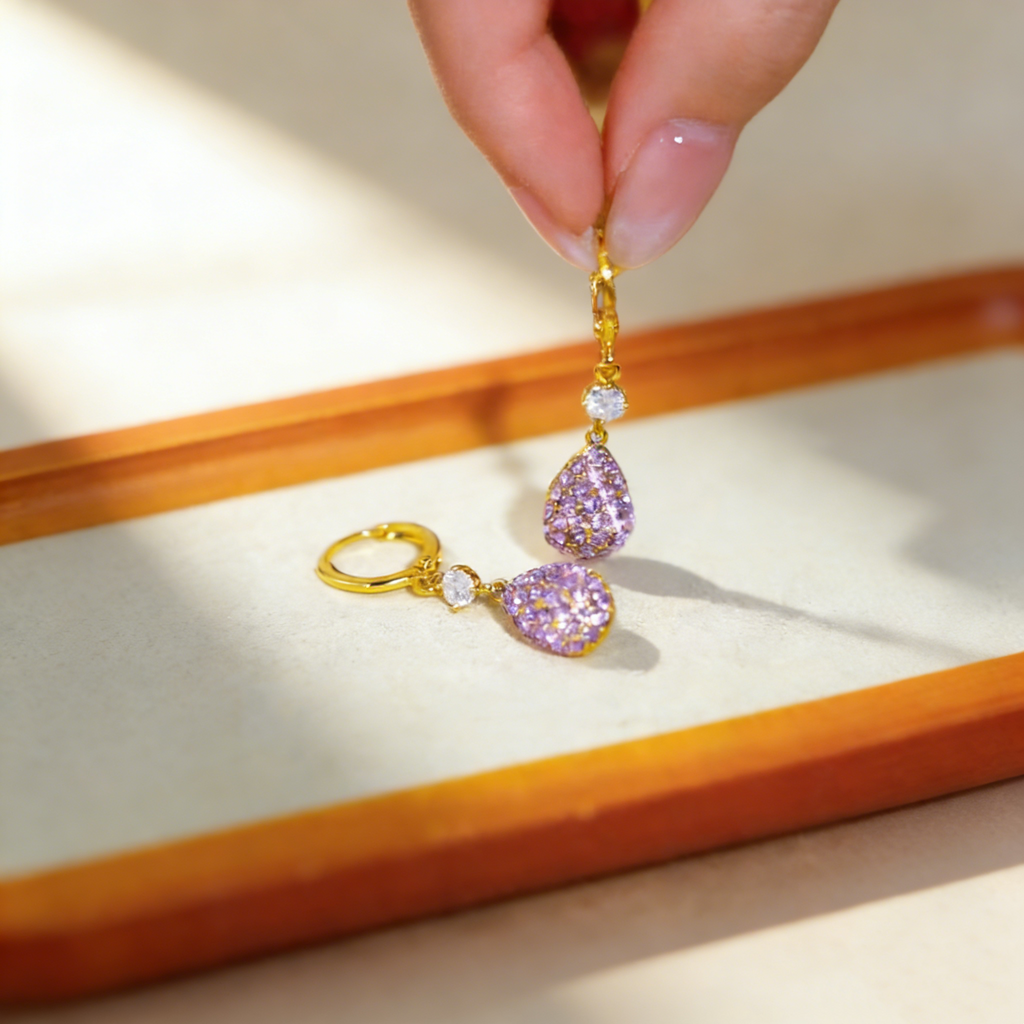 Amethyst Teardrop Earrings