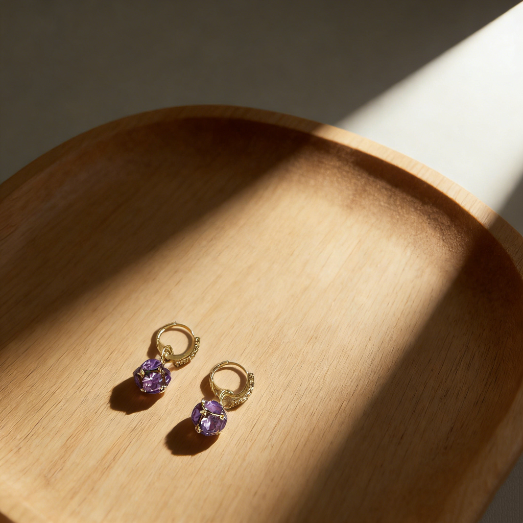 Natural Amethyst Earrings