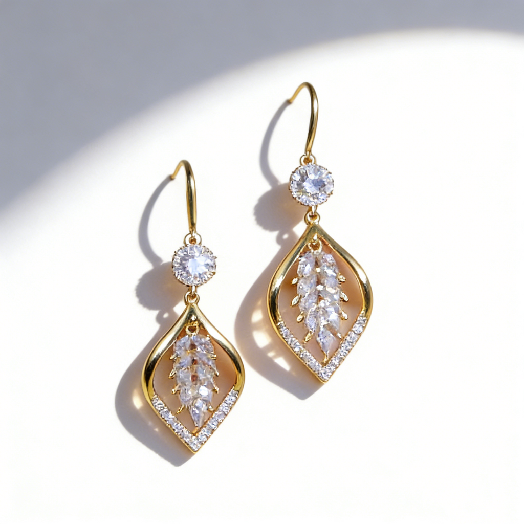 Elegant Leaf Pendant Earrings