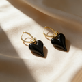 Elegant Enamel Heart Earrings
