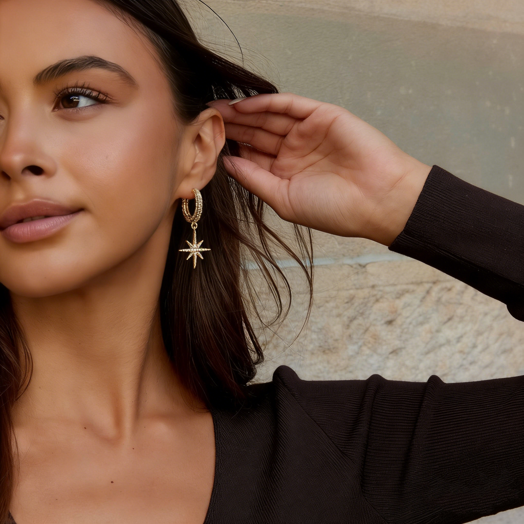 Elegant Star Drop Earrings