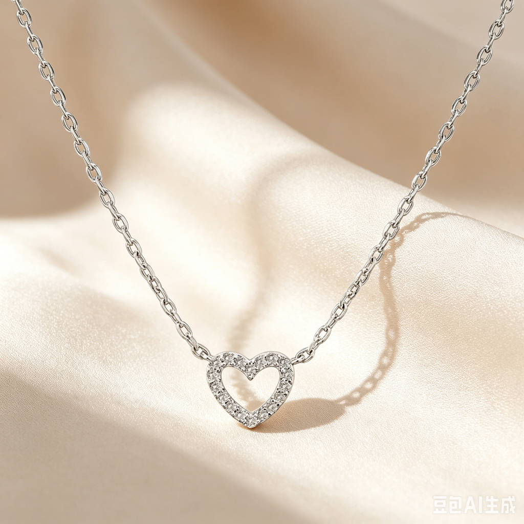 Open Heart Pavé Necklace
