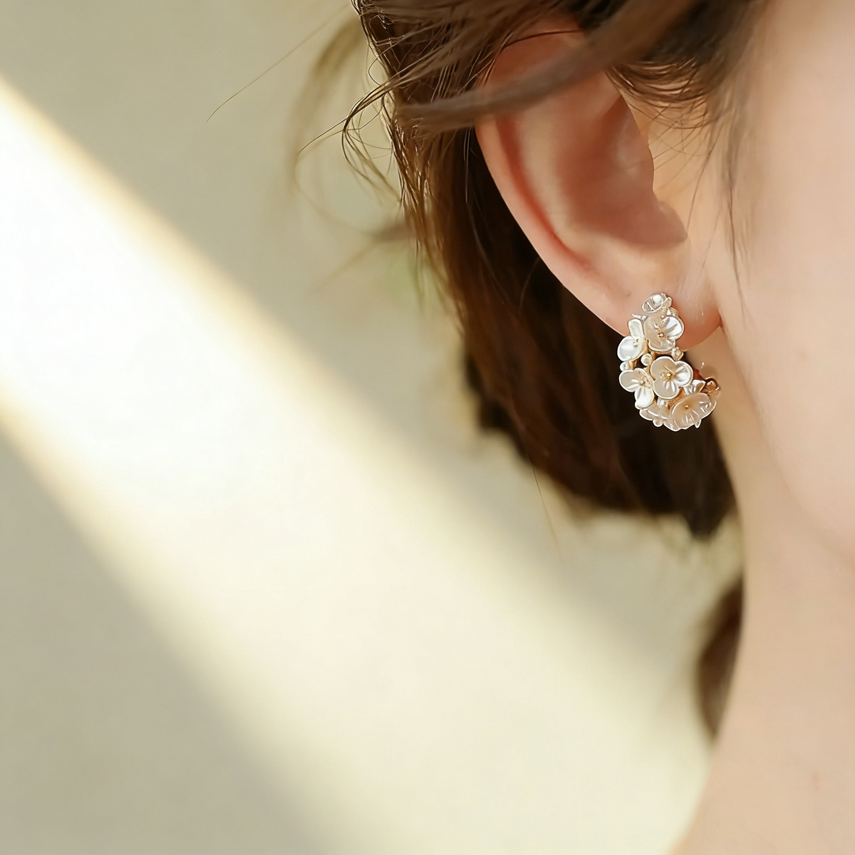 Flower and Pearl Earrings