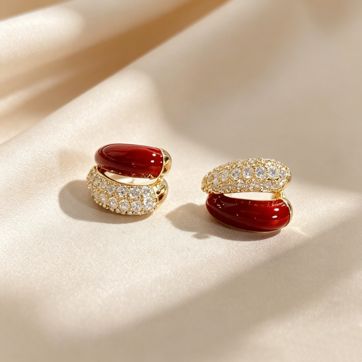 Elegant Double Arc Stud Earrings
