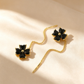 Black Clover Tassel Chain Earrings