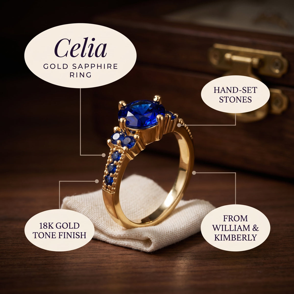 Celia Gold Sapphire Ring
