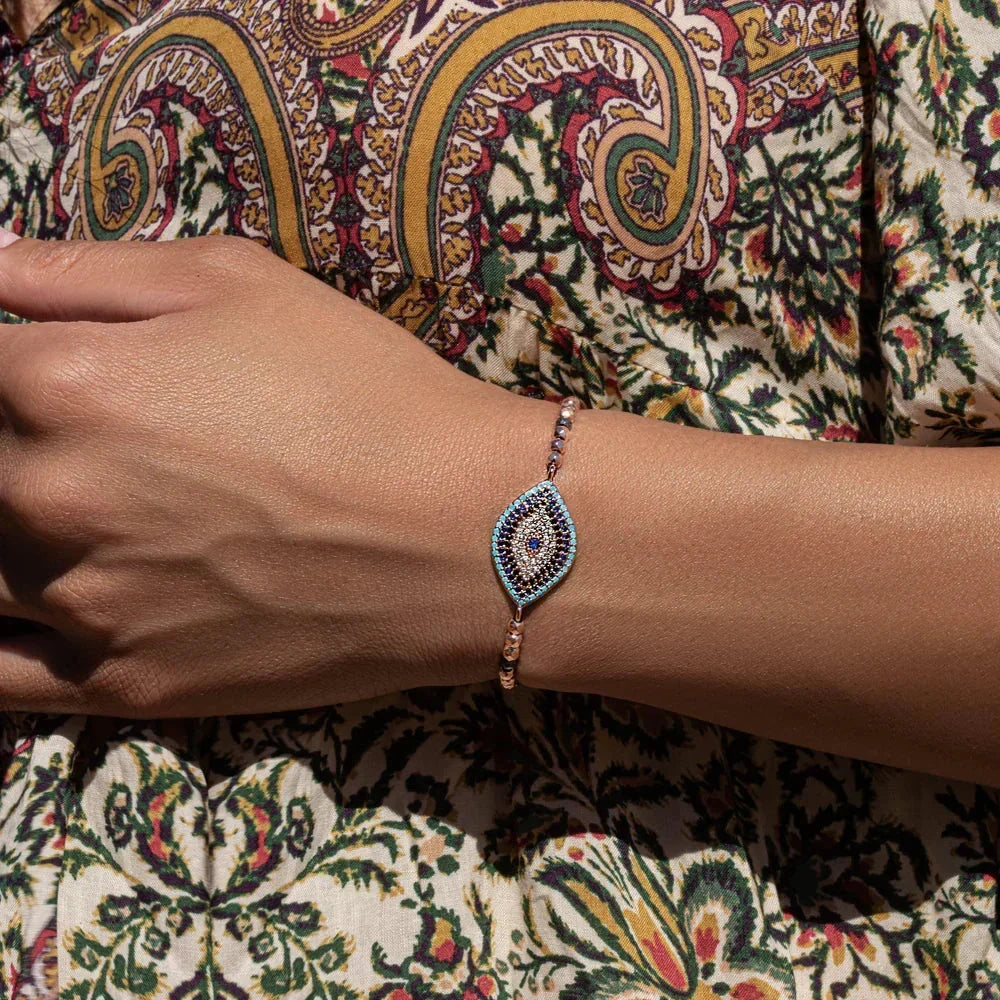 Hematite Evil Eye Charm Bracelet-Spirit Warden