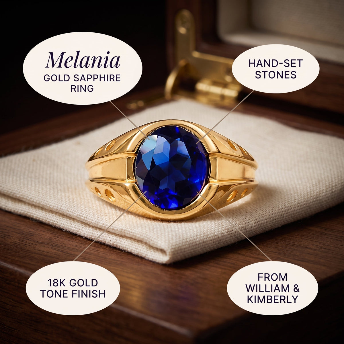Melania Gold Sapphire Ring