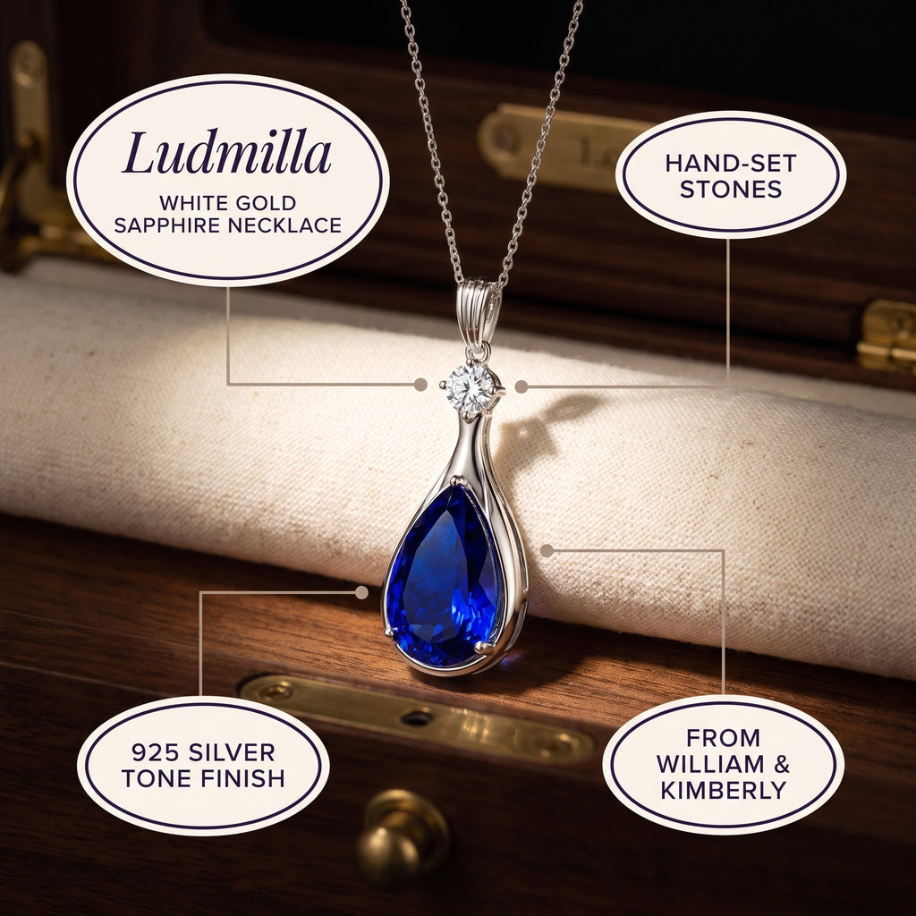 Ludmilla White Gold Sapphire Necklace