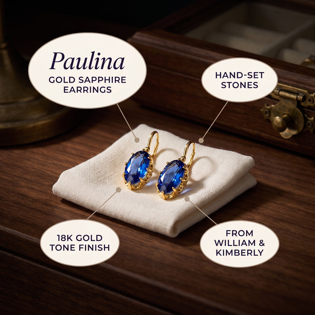 Paulina Gold Sapphire Earrings