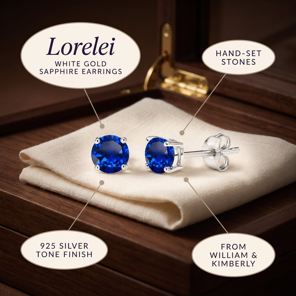 Lorelei White Gold Sapphire Earrings