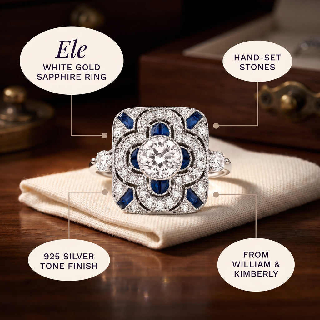 Ele White Gold Sapphire Ring