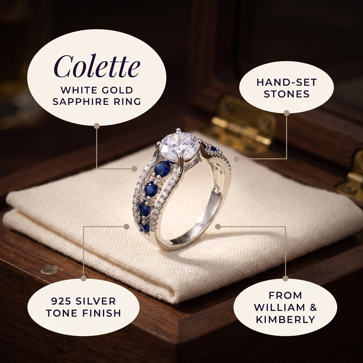 Colette White Gold Sapphire Ring