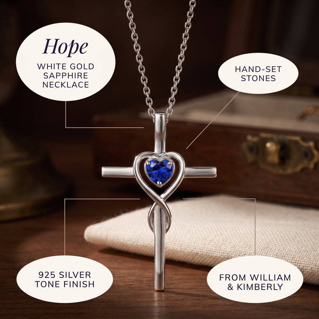 Hope White Gold Sapphire Necklace