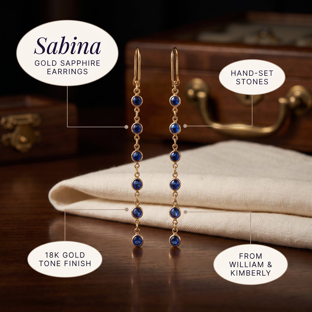 Sabina Gold Sapphire Earrings