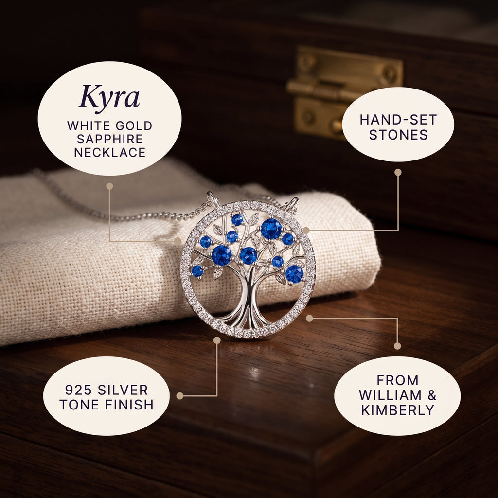 Kyra White Gold Sapphire Necklace
