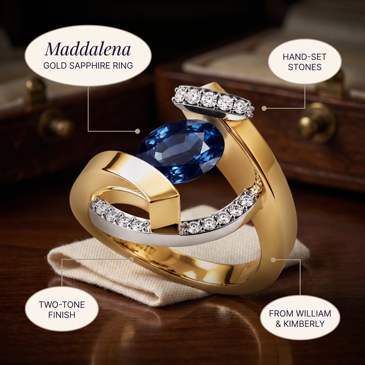 Maddalena Gold Sapphire Ring