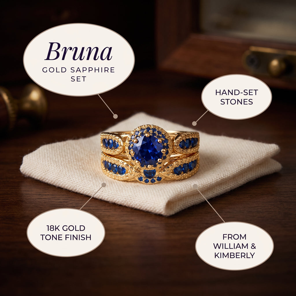 Bruna Gold Sapphire Set