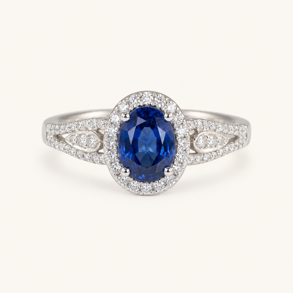 Leonora White Gold Sapphire Ring