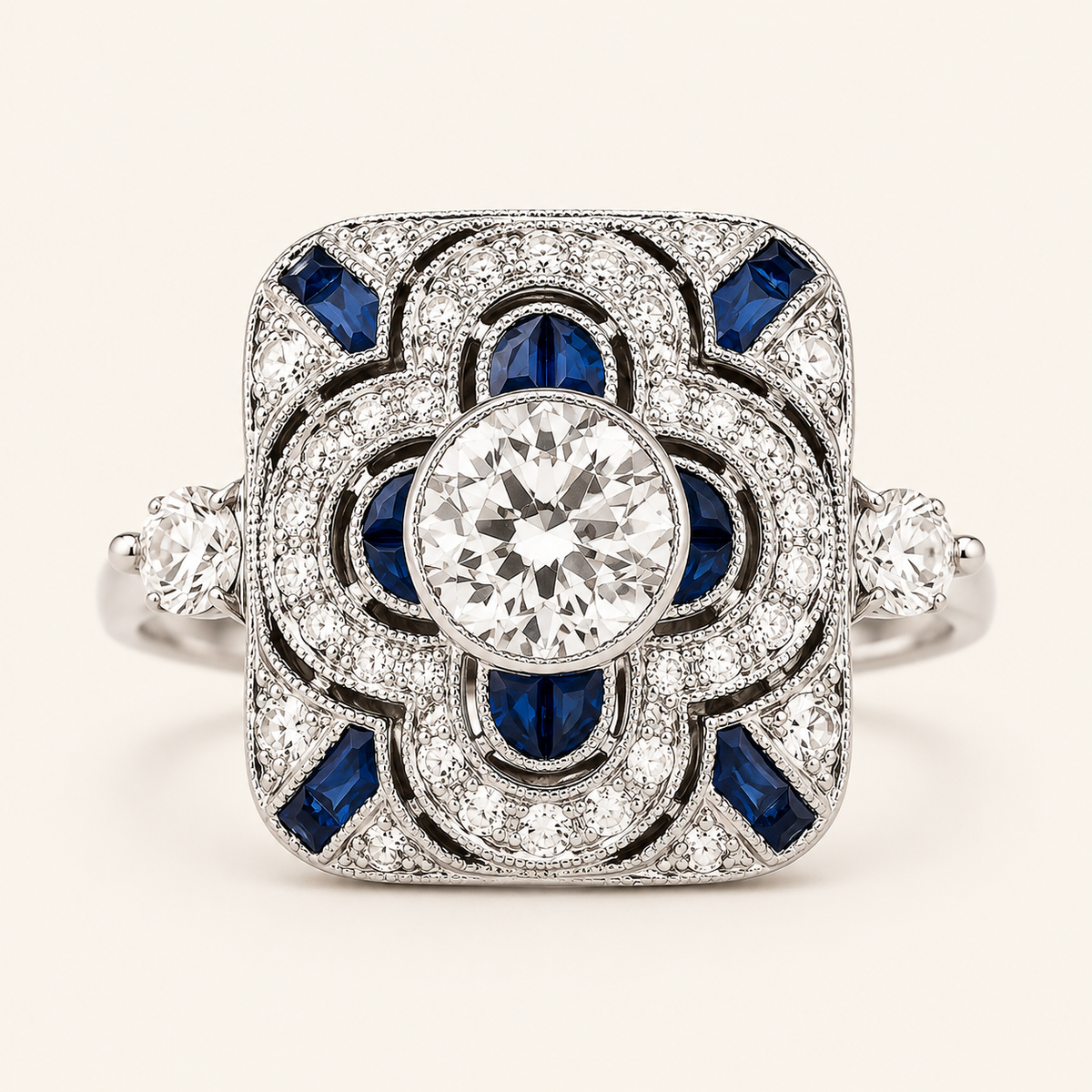 Ele White Gold Sapphire Ring