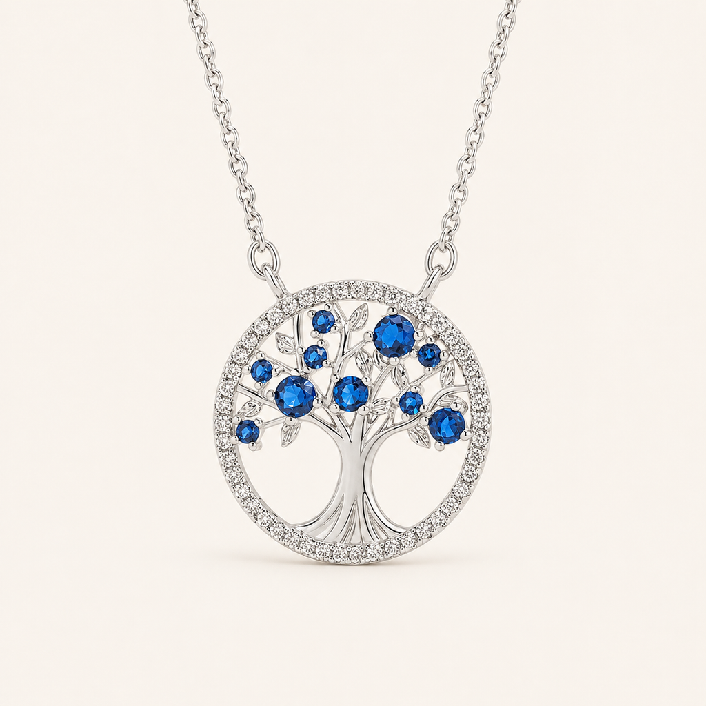 Kyra White Gold Sapphire Necklace