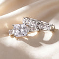 Princess Cut Pavé Stackable Ring Set